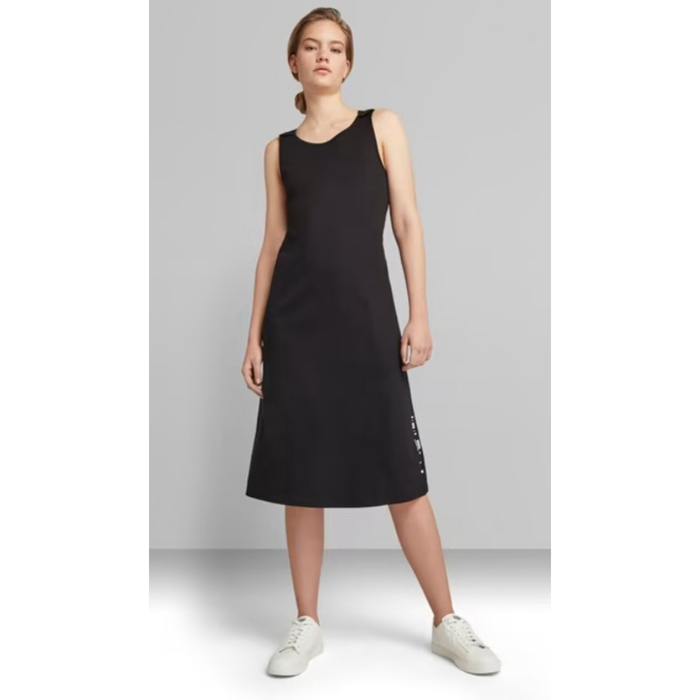 G-Star RAW Dungaree Midi Dress | Dark Black | Size S|Sleeveless|Adjustable Waist